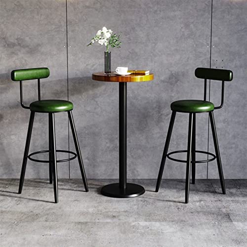 EARSHOT Bar Stools Nordic Bar Chair Home Kitchen High Stool Modern Fashion Cafe Decoration High Chair with Backrest Leisure Bar Chair Counter Stools(Color:Green)