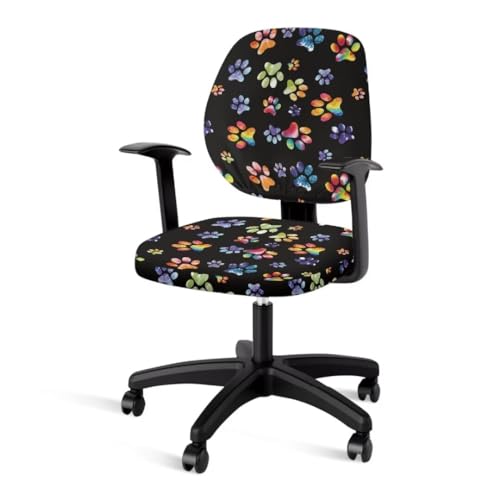 Office Chair Cover Computer Chair Covers Sketch Dinosaurs Stretchable Gaming Chair Covers Slipcovers Decorative Rotating Chair Cover with Elastic Band
