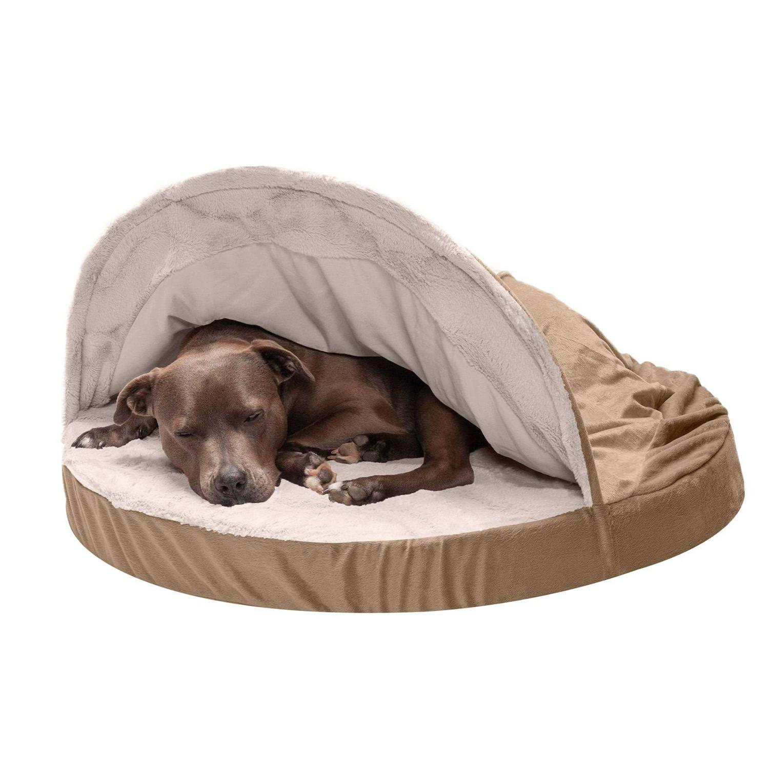 FurHaven Wave Fur & Velvet Snuggery Orthopedic Pet Bed - Pet Supplies online store