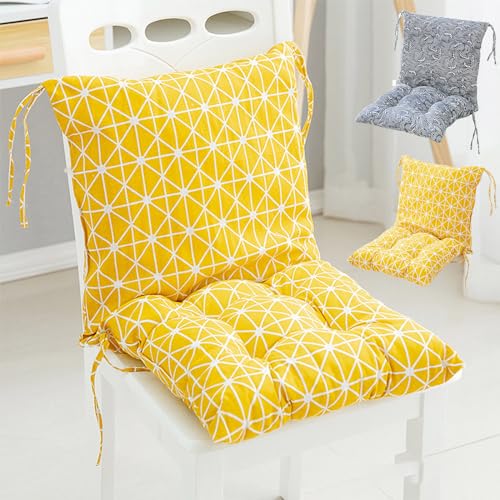 Chair Cushion - 𝑊𝑎𝑡𝑒𝑟𝑝𝑟𝑜𝑜𝑓 Rocking Chair Cushion - Thickened Patio Chair Pad Patio Cushions Set with 2 Straps, Soft Comfortable Back Cushion for Indoor/Outdoor Discount Items, Yellow