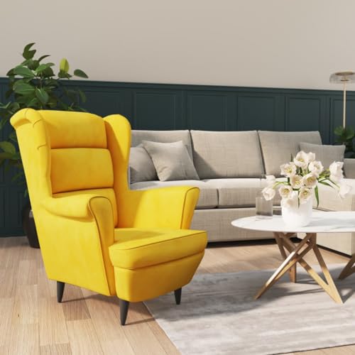 Armchair Mustard Yellow Velvet,Stylish and Comfortable Velvet Armchair for Living Room or Accent Décor Living Room Armchairs, Recliners & Sleeper Chairs
