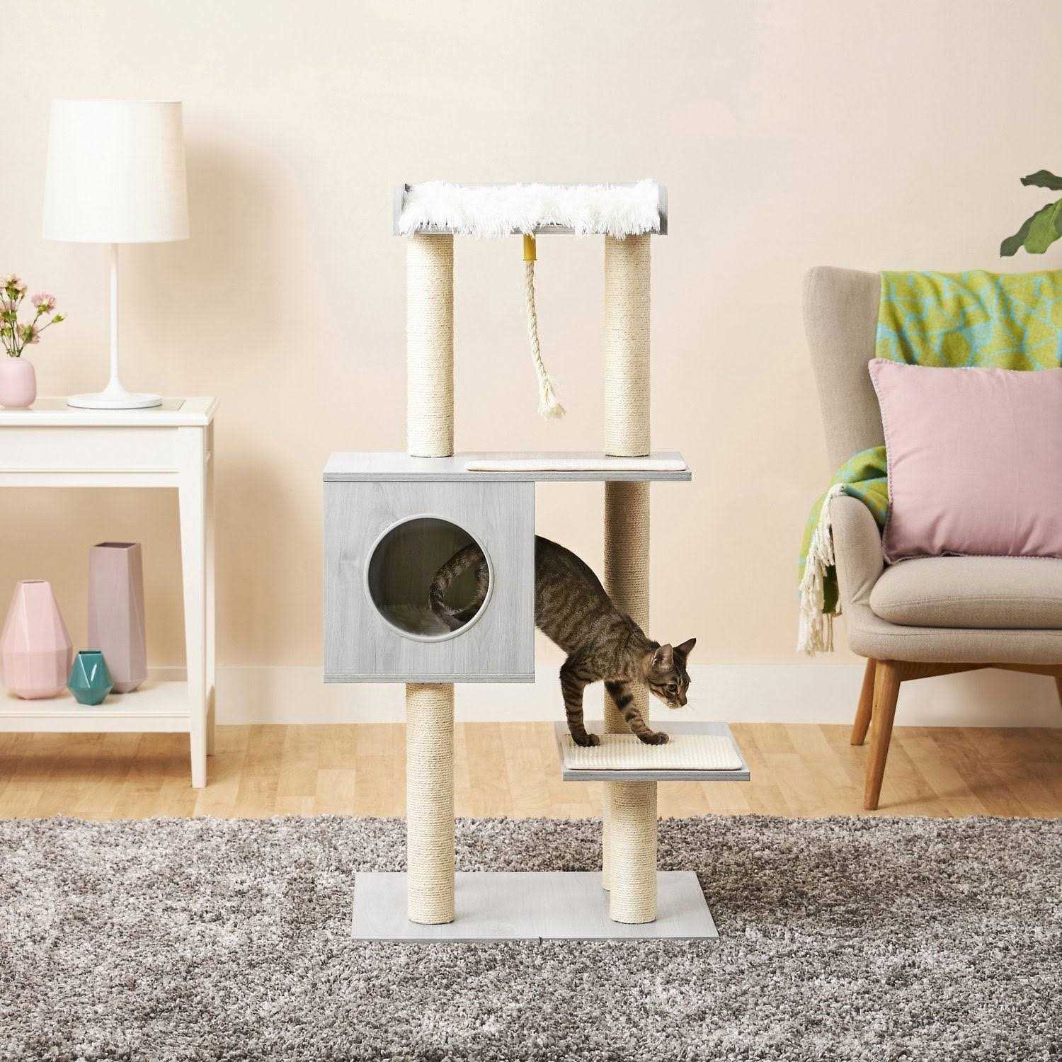 Frisco 47.5-In Modern Cat Tree Condo - Pet Supplies online store