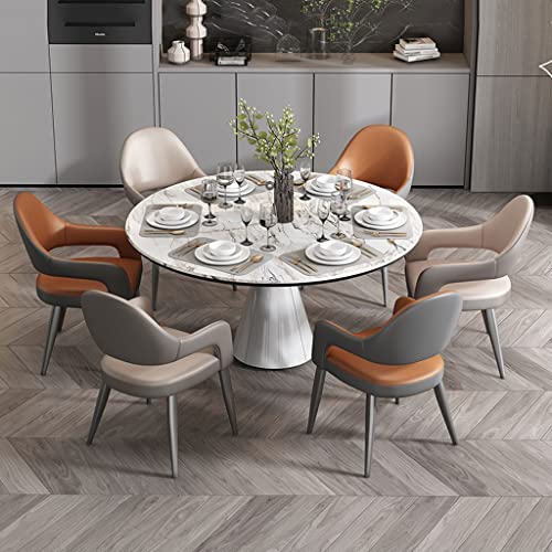 Dining Chair Ining Chairs Set of 6,Leather Kitchen Armchair with Iron Art Metal Chair Legs for Home Commercial Restaurants (Color : All Gray)