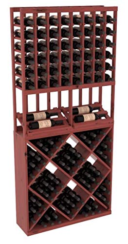 Wine Racks America® Knotty Alder Side Display Combo 1 Wine Cellar Kit. Burgundy Stain