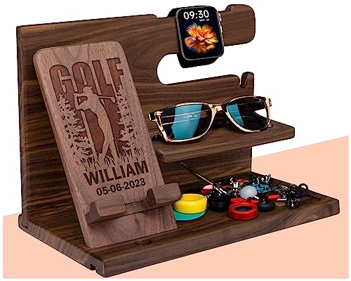 Custom Name men gift desktop drawers, Personalized gifts for dad funny desktop organizer wood, Engraved meaningful gifts for men desk organizer with drawers wood
