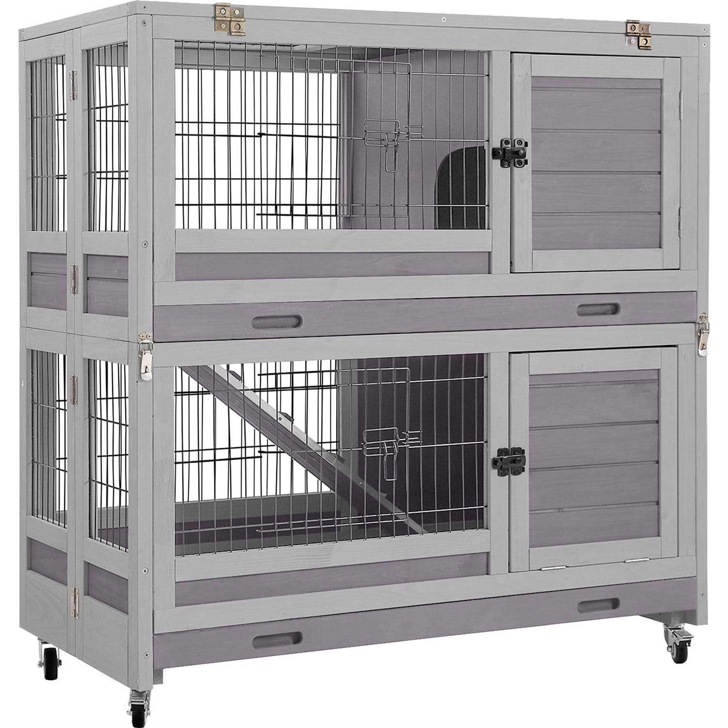 Aivituvin AIR18-F Premium Wooden Rabbit Hutch with Folding Design for Easy Assembly - Pet Supplies online store
