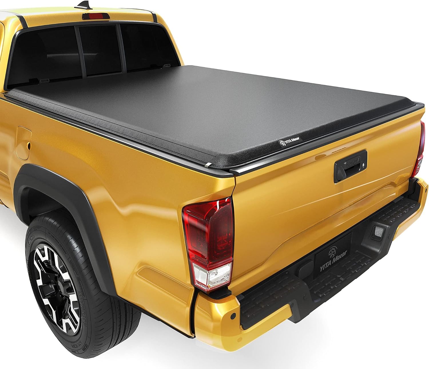 YITAMOTOR Soft Roll Up Truck Bed Tonneau Cover Compatible with 2016-2023 Toyota Tacoma (Excl. Trail Edition), Fleetside 5 ft Bed with Deck Rail System
