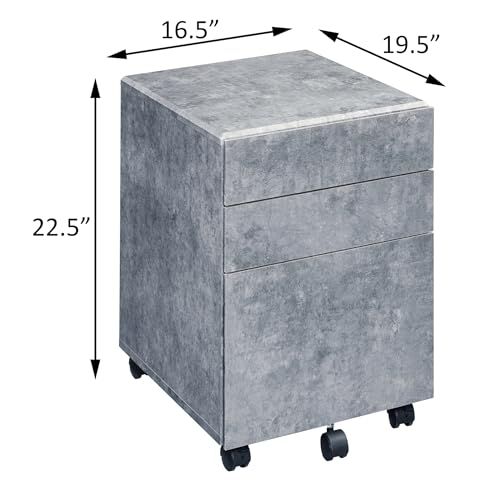 3 Drawer Mobile File Cabinet with 5 Wheel Versatile Storage Cabinet Under Desk Office for Home School Studio Anti-Tilting Wheels Vertical Filing Organization Cabinets Easy to Assemble Silver