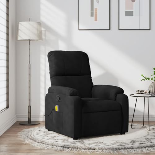 Massage Recliner Chair Black Microfiber Fabric,UltraComfortable Massage Recliner Chair: Customize Your Relaxation Experience Living Room Armchairs, Recliners & Sleeper Chairs