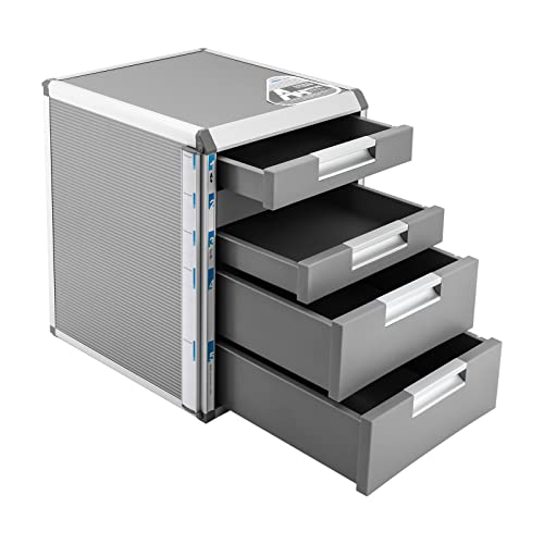 5-Drawer Vertical File Cabinet, Privacy Protection Cabinet with Lock 14in Deep Fully Assembled Filing Cabinet Small Aluminum Alloy File Storage Cabinets for A4/Legal/Letter File (5-Drawer)