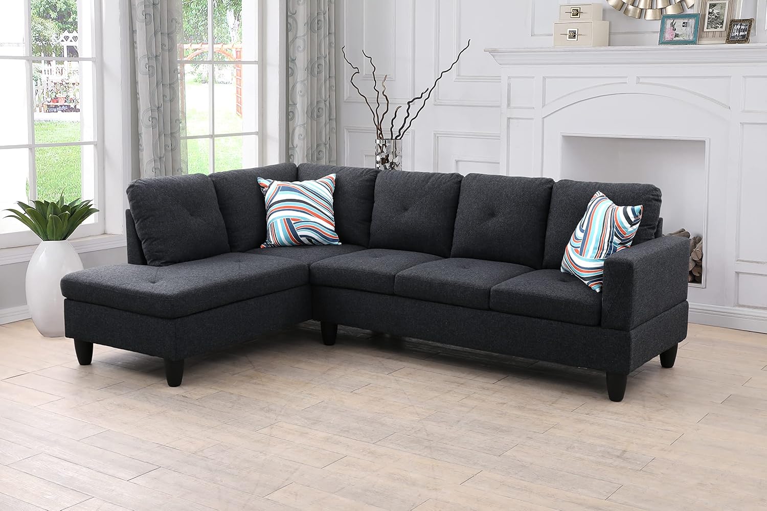 Oceanus Sectional, Charcoal Gray