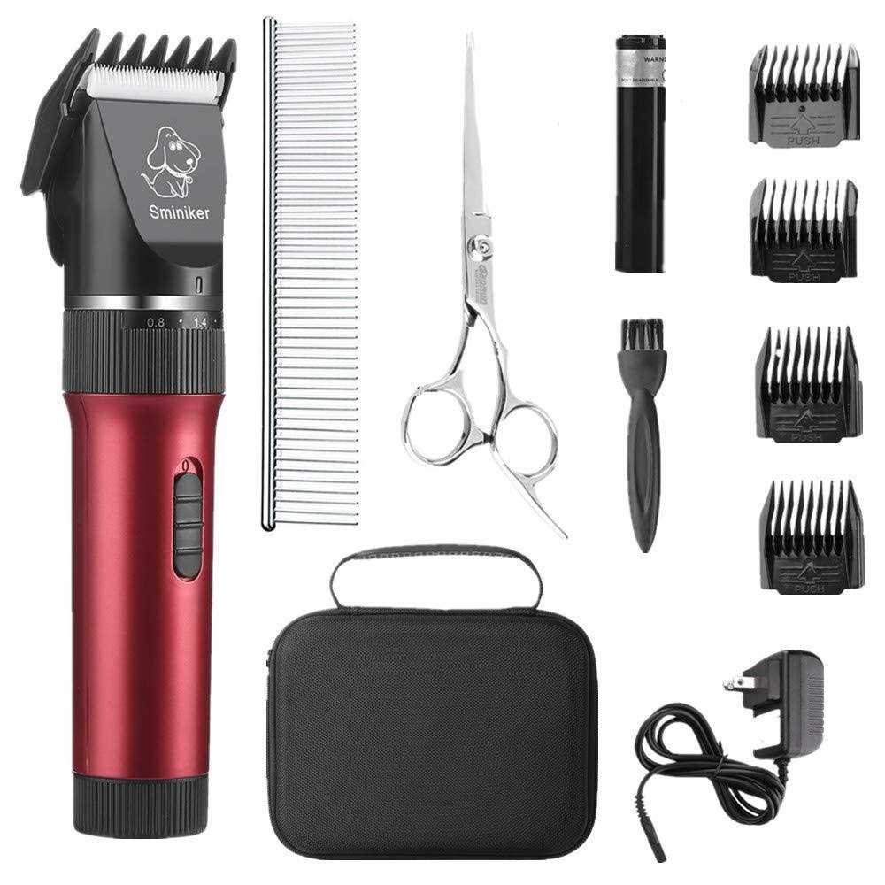 Sminiker Low Noise Cat and Dog Clippers Rechargeable Cordless Pet Clippers Grooming Kit with Storage Bag 5 Speed Professional Animal Clippers Pet Gro - Pet Supplies online store