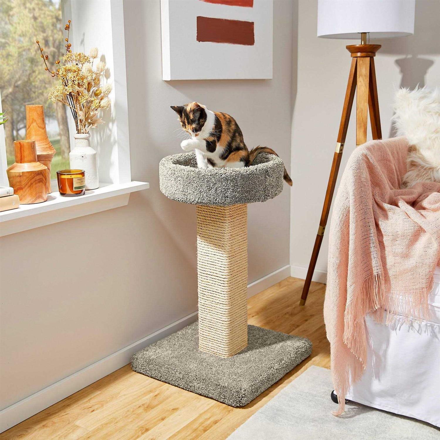 Frisco 32-in Real Carpet Wooden Cat Tree - Pet Supplies online store