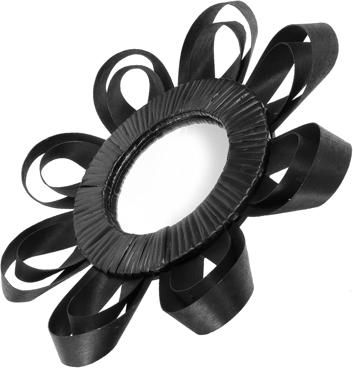 Cabilock Rattan Mirror Makeup Mirror Aesthetic Mirror Bathroom Wall Decor Make up Mirror Bedroom Wall Creative Mirror Bedroom Wall Mirror Wicker Mirror Living Room Wall Decor