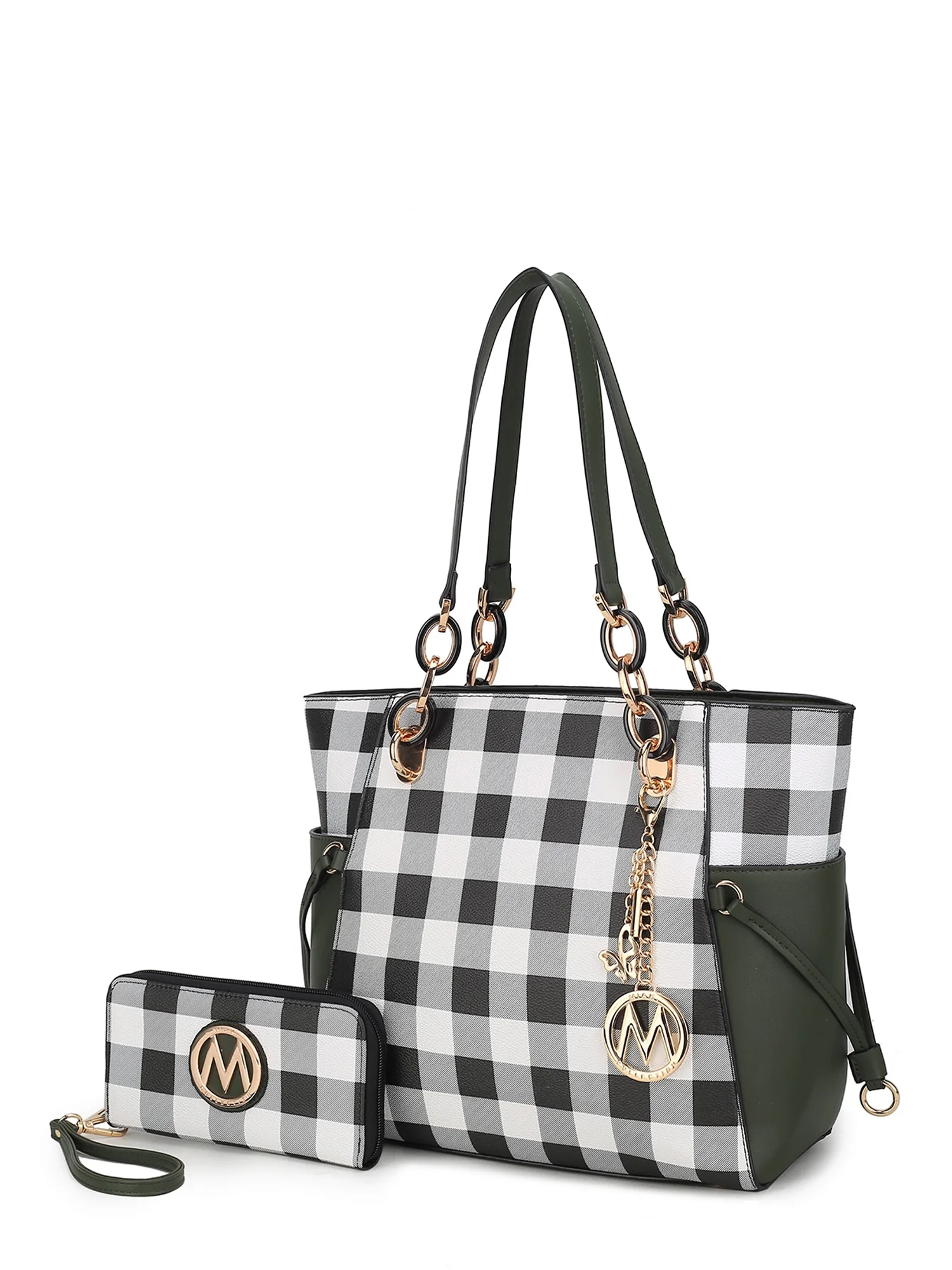MKF Collection Yale Checkered Tote Handbag with Wallet by Mia K.