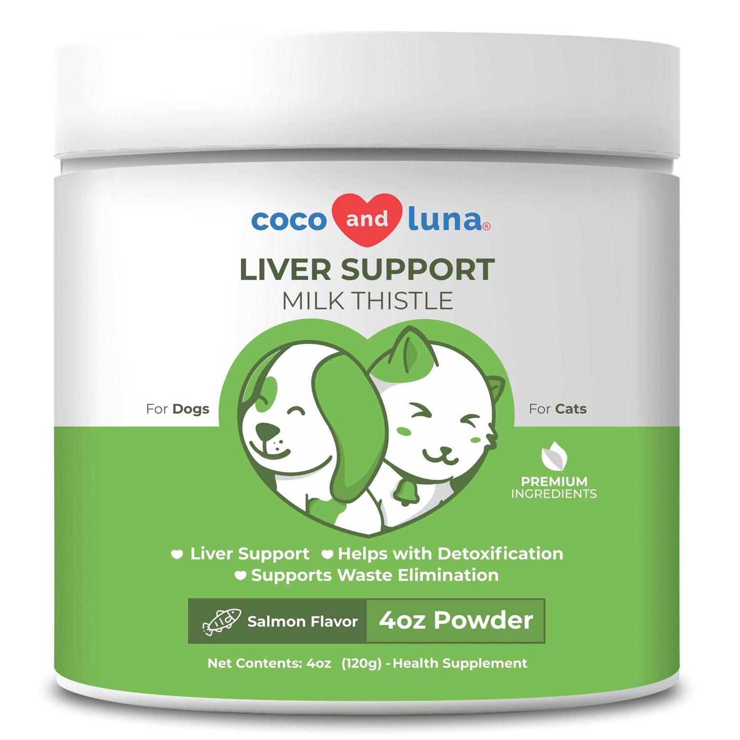 Coco and Luna Milk Thistle for Cats 4oz Powder Natural Liver Support for Cats - Pet Supplies online store