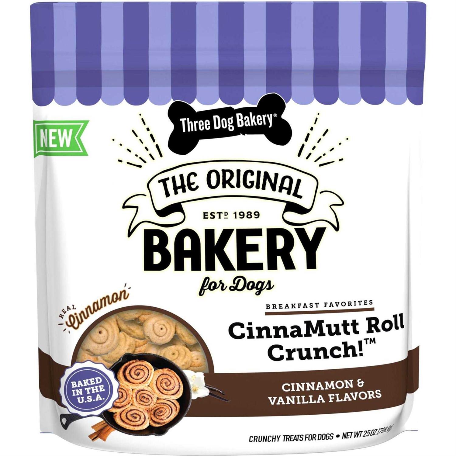 Three Dog Bakery Cinnamutt Roll Crunch Dog Treat - Pet Supplies online store