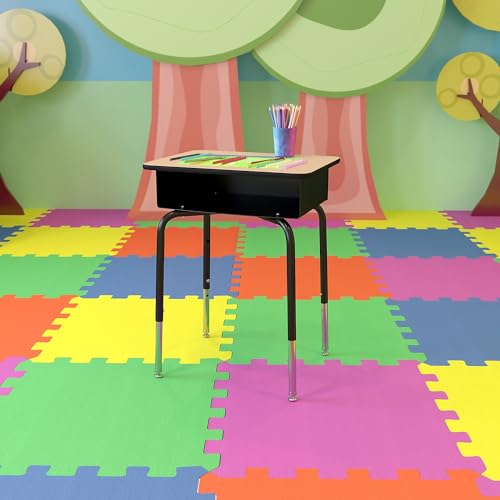 Flash Furniture Billie Student Desk - Gray Open Front Metal School Desk - 24