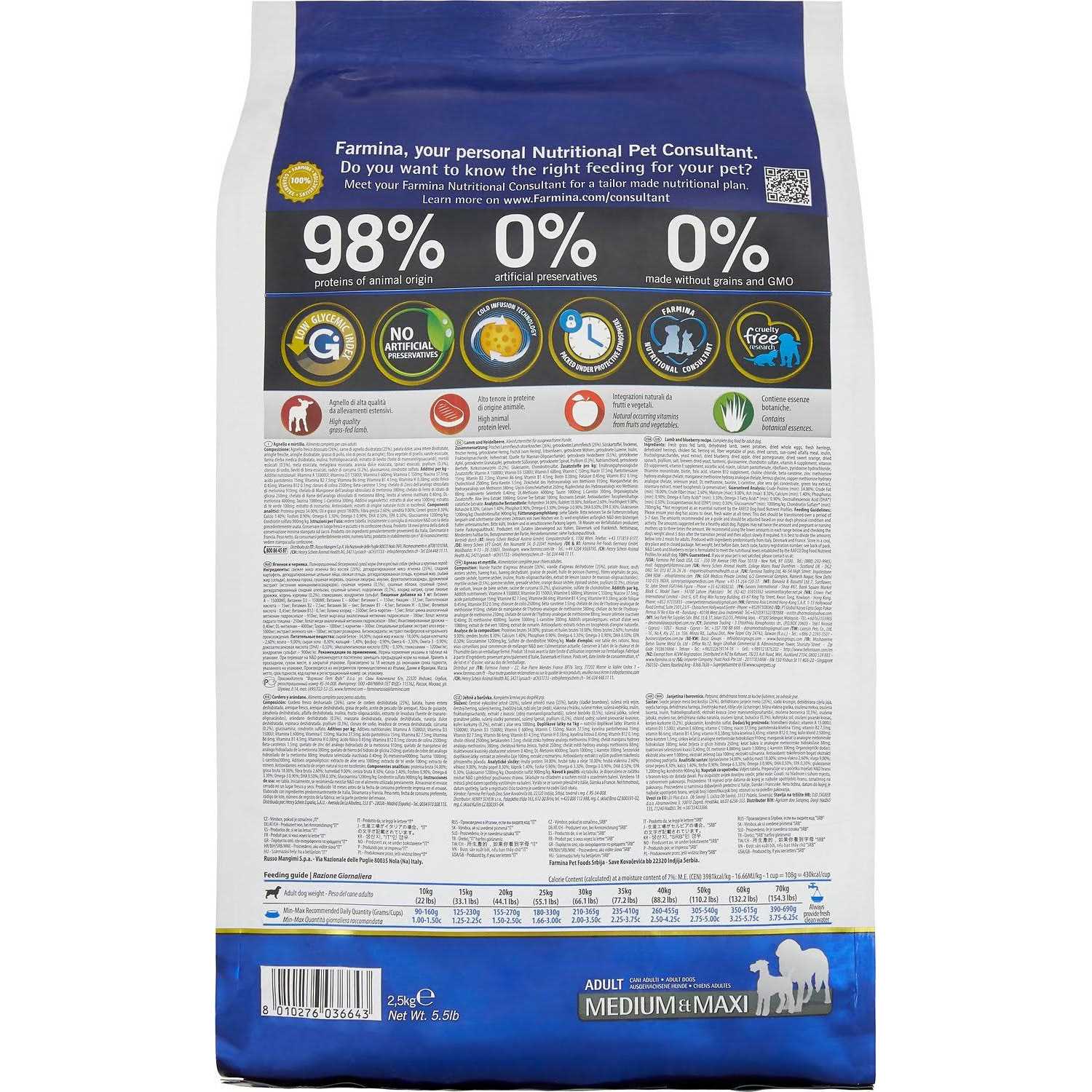 Farmina N&D Prime Adult Lamb & Blueberry Grain Free Dry Dog Food - Pet Supplies online store