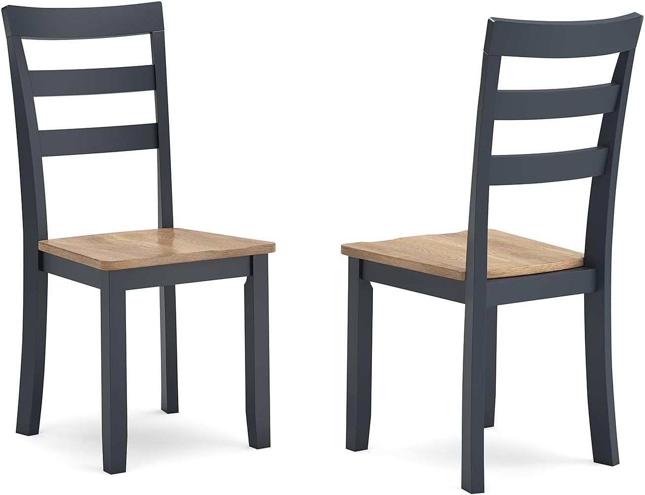 Signature Design by Ashley Gesthaven Solid Wood Frame Dining Chair, Set of 2, Slate Blue/Natural