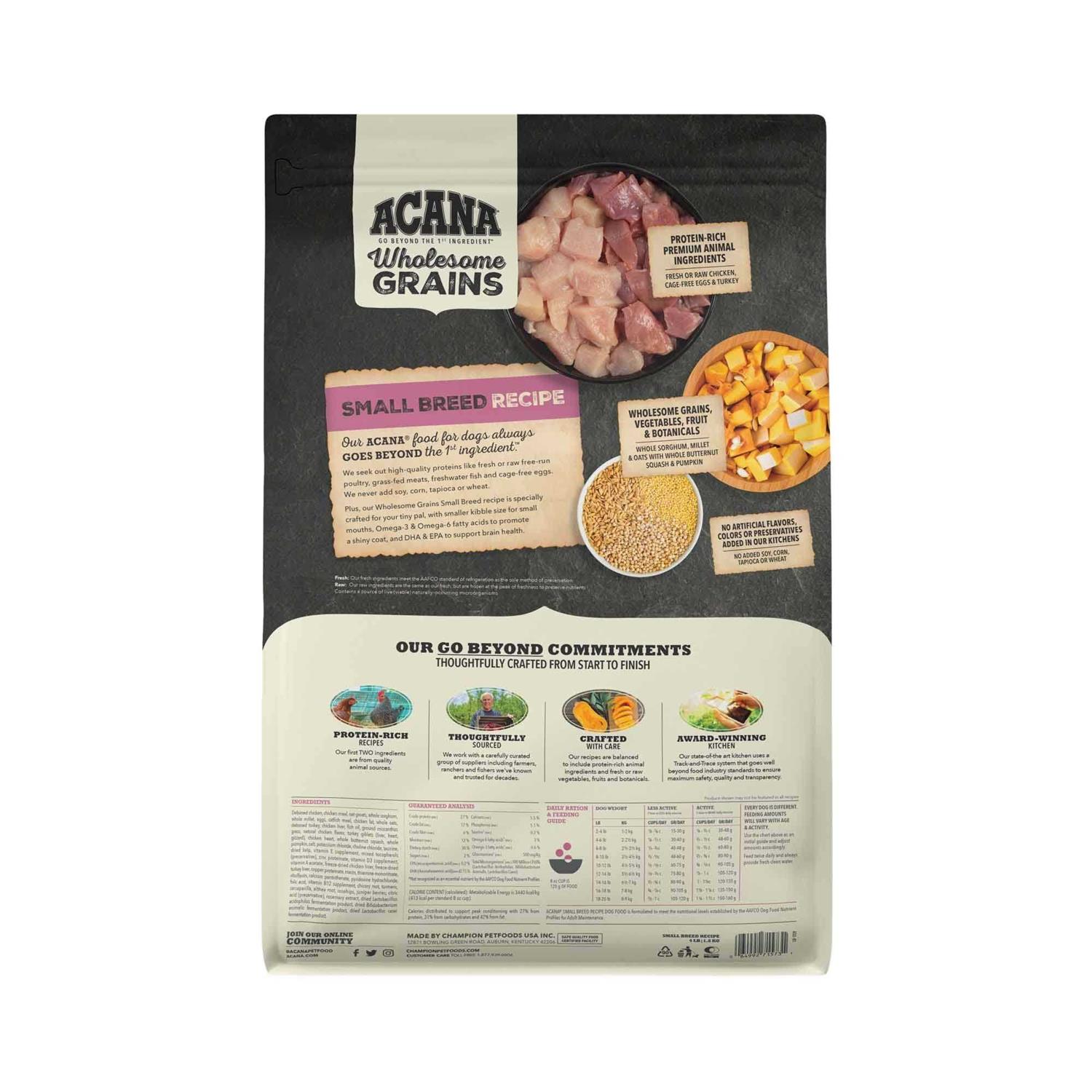 Acana Wholesome Grains Dry Dog Food Small Breed Recipe - Pet Supplies online store