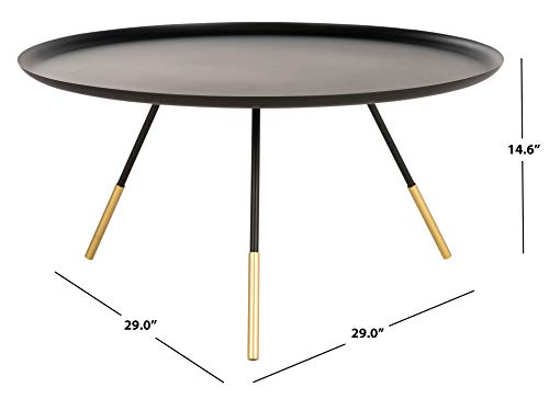 Safavieh Home Orson Black and Gold Round Coffee Table