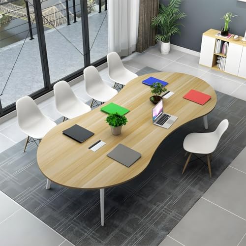 CraftThink Conference Room Table, Large Meeting Table Wood Long Training Table for Home Office, Business Table Computer Desk with Heavy-Duty Frame, Cable Management -71