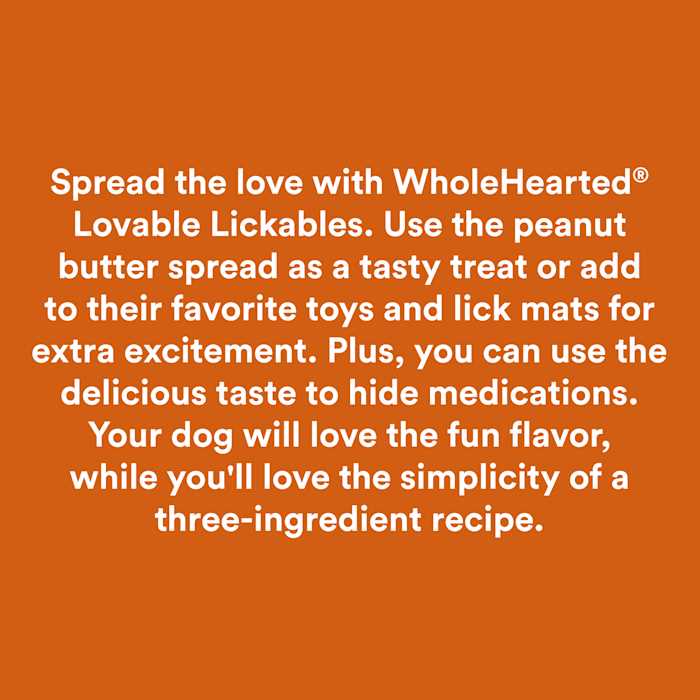WholeHearted Loveable Lickables Peanut Butter Dog Treats - Pet Supplies online store