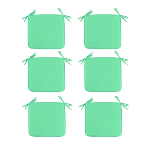 Square Strap Chair Pads,Garden Chair Cushions for Summer, Dining Chairs Pads Seat Cushion for Outdoor Bistros Stool Patio Kitchen 15.7x15.7 Inch Chair Seat Cushion, Set of 6_Sky Blue