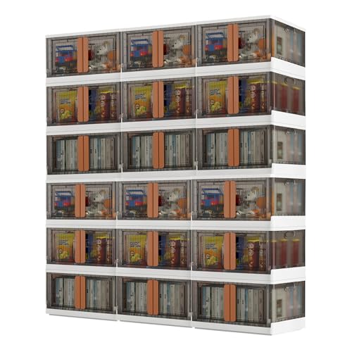 Collapsible Storage Bin - Large 8.5-Gallon/33.8-Quart Heavy-Duty Stackable Wheeled Clothing, Shoe, Bedroom, Office Organizer - Foldable Container and Assembles in Moments - US-Based Brand