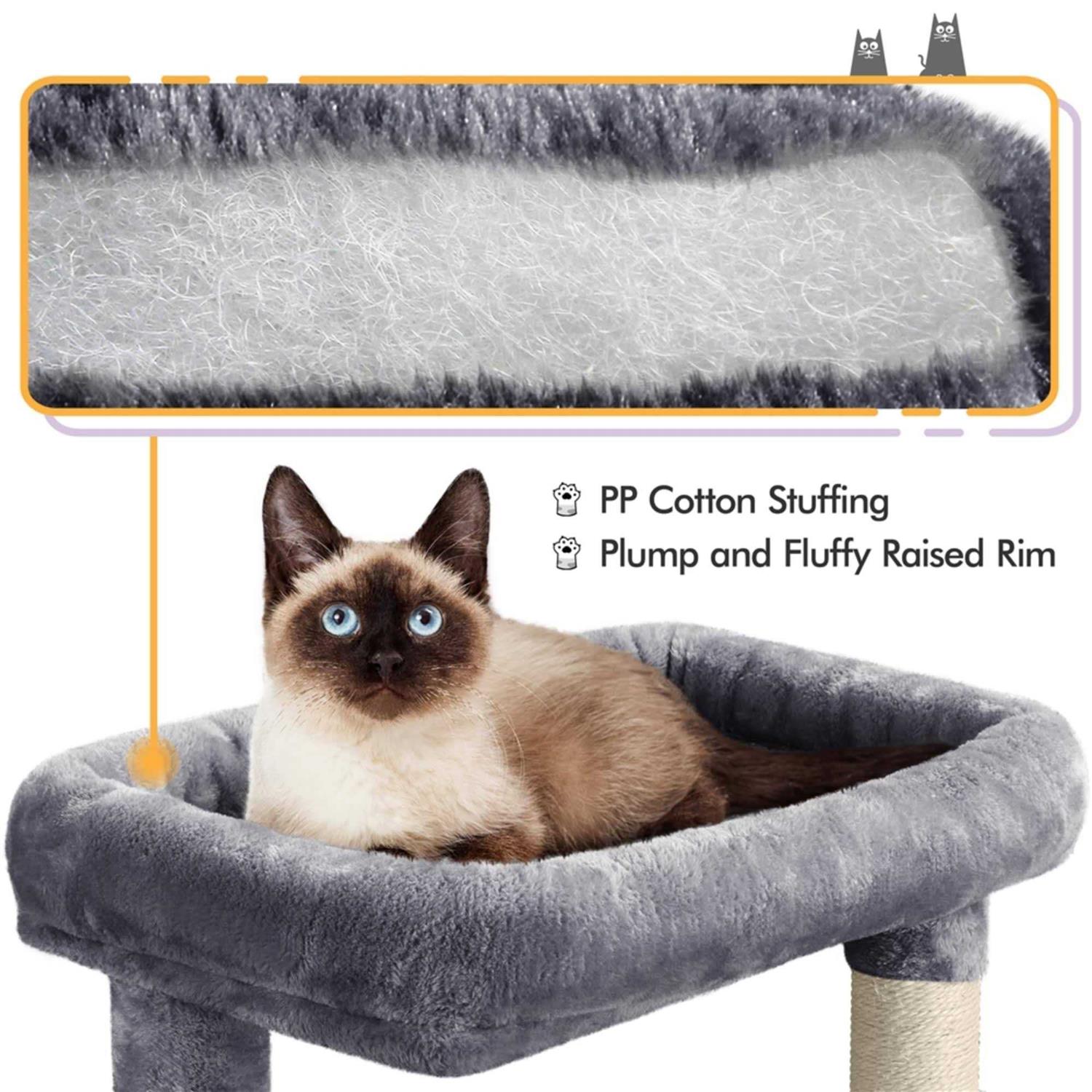 Topeakmart Gray Cat Tree with Two Condos - Pet Supplies online store