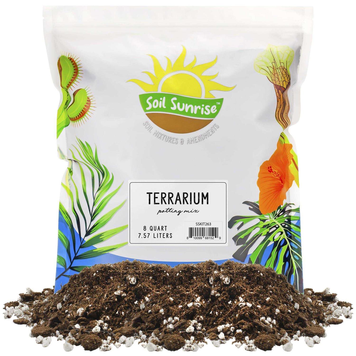 Terrarium Potting Soil Mix w/Blended Filtering Charcoal Custom Made for Terrariums - Pet Supplies online store