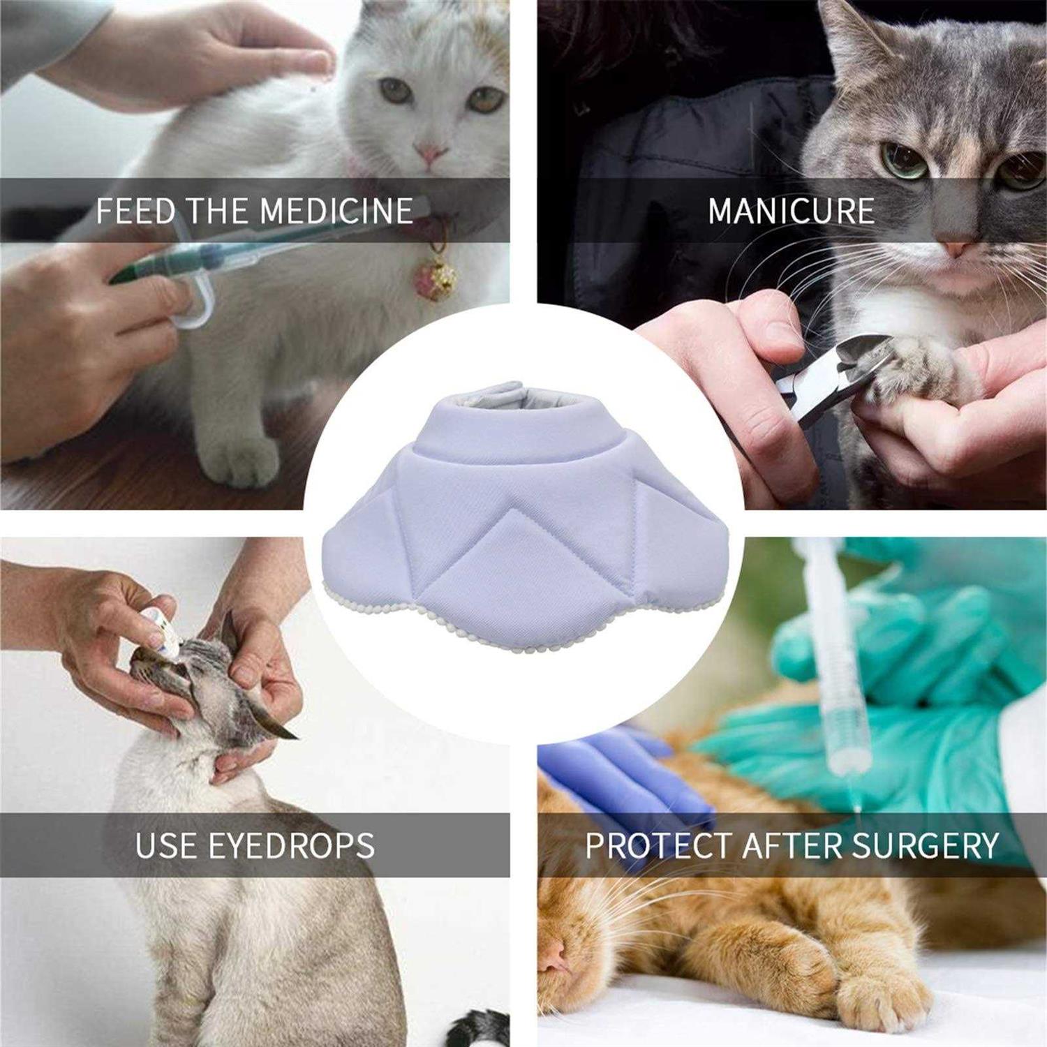 WZ PET Soft Cat Recovery Collar,Adjustable Dog Cat Cone,Dog Protective Cone Collar Surgery,for Cats and Puppy,Small - Pet Supplies online store