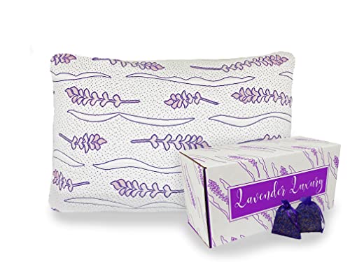 Lavender Luxury Memory Foam Pillows, Made in USA, Shredded Gel Memory Foam with Cooling Cover, Soft Bed Pillow for Sleeping - GREENGUARD Gold Certified - King