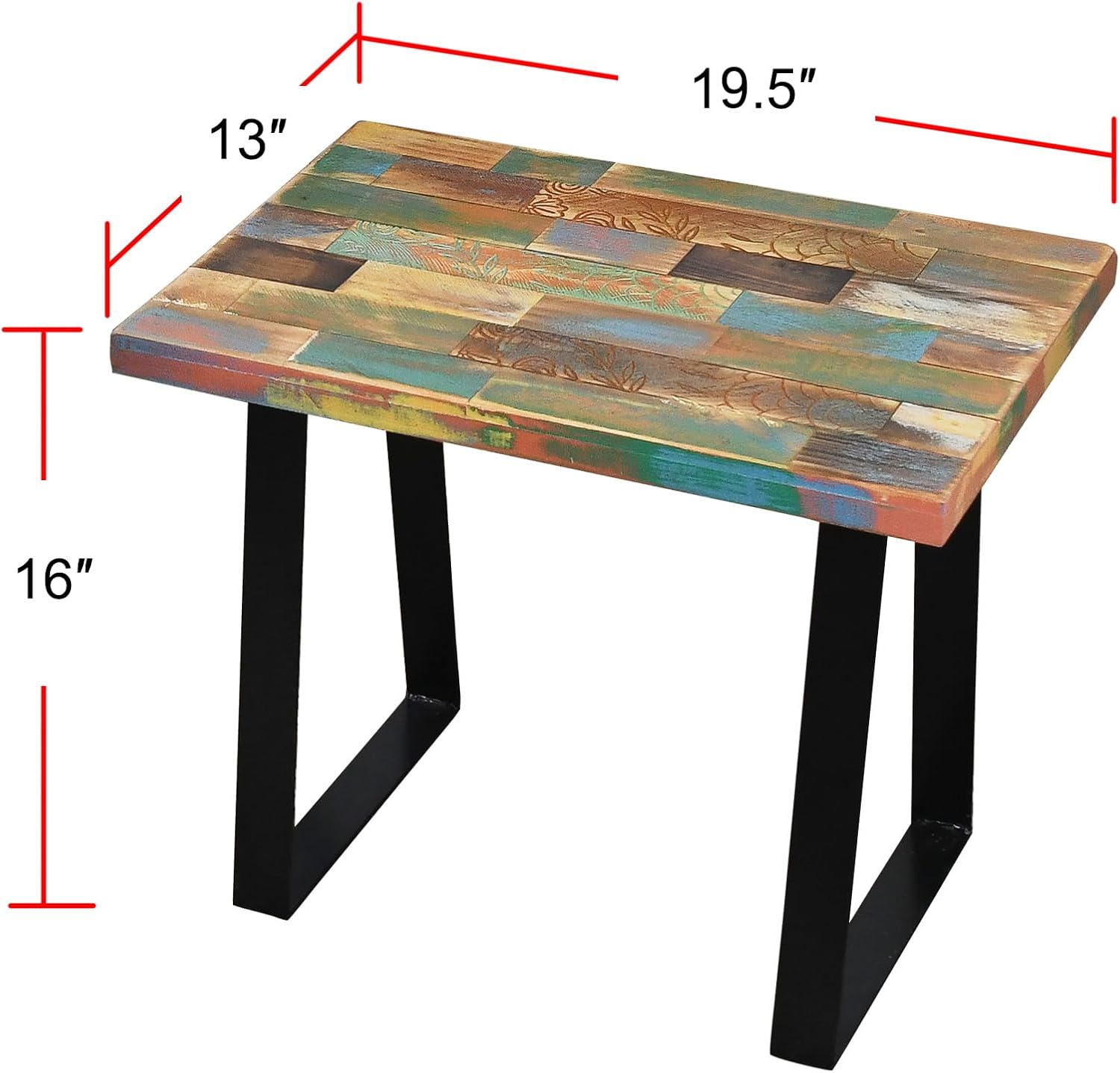 Rectangle Multi Color Entryway Bench 19.5