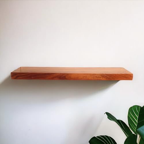 Sturridge, Rustic Floating Shelf, Hidden Bracket, Solid Acacia Wood, Heavy Duty, Wall Mounted Shelf, 36Wx12D