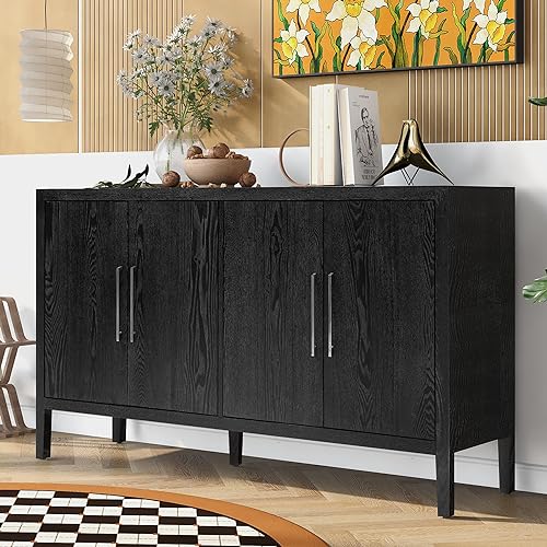 Stylish TV Stand,Entertainment Center TV Media Console Table for 60+ Inch TV,Storage Sideboard Cabinet for Living Room Bedroom (Navy Blue@Media)