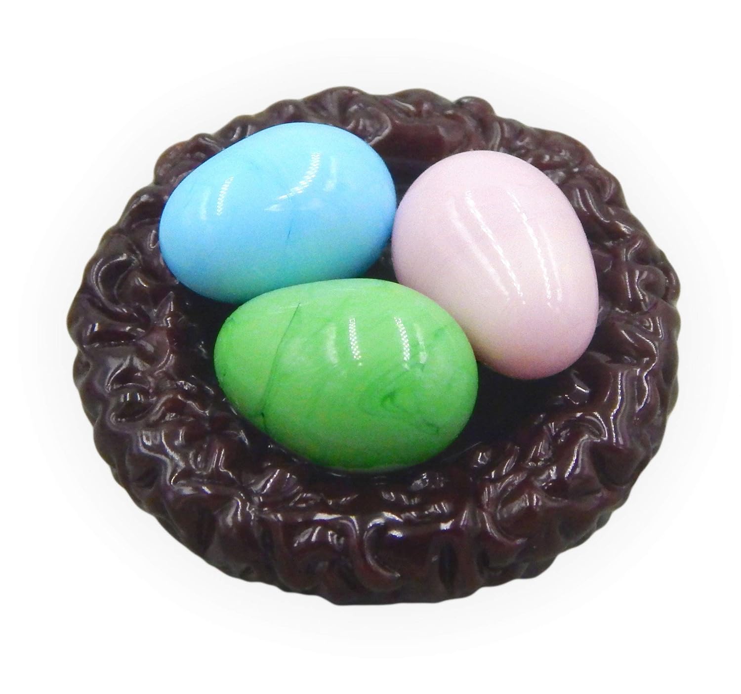 Art Glass Nest with Eggs Handmade Easter Décor