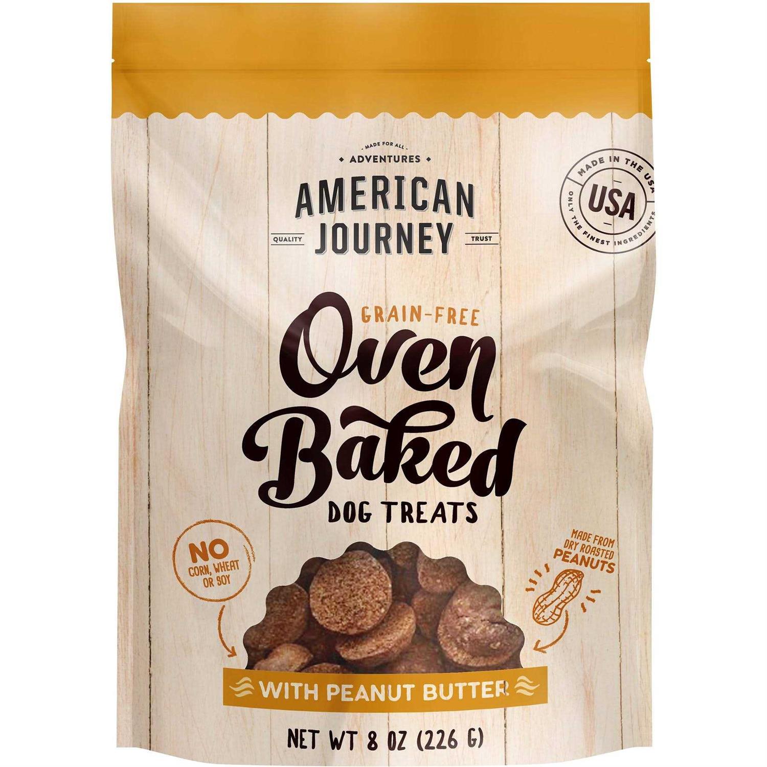 American Journey Peanut Butter Recipe Grain-Free Oven Baked Crunchy Biscuit Dog Treats - Pet Supplies online store
