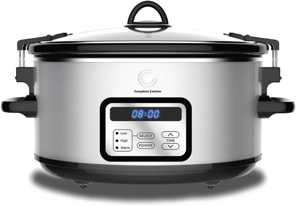 Complete Cuisine CC6300PGSS 6.0 Quart Programmable Stainless Steel Slow Cooker
