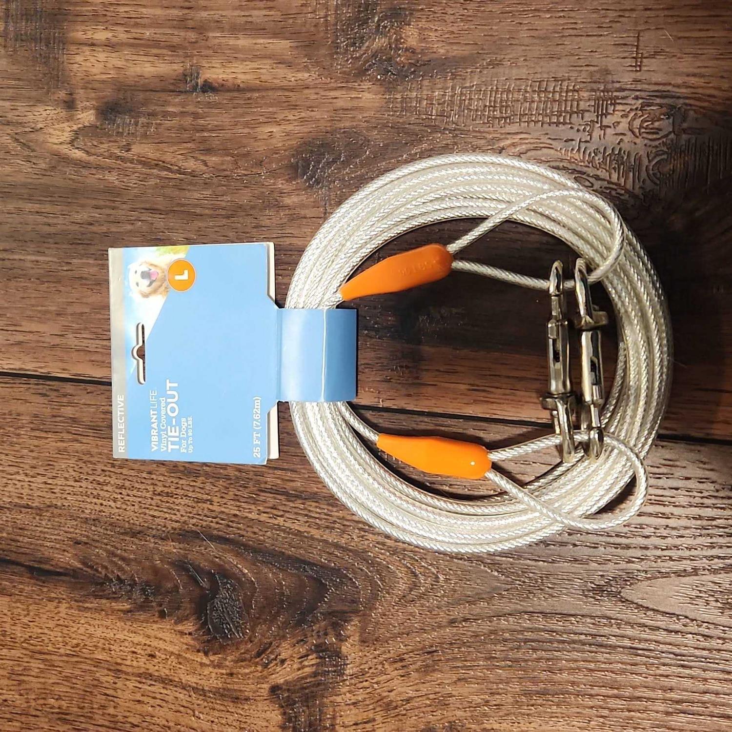 Vibrant Life Reflective Vinyl-Covered Tie-Out for Dogs - Pet Supplies online store