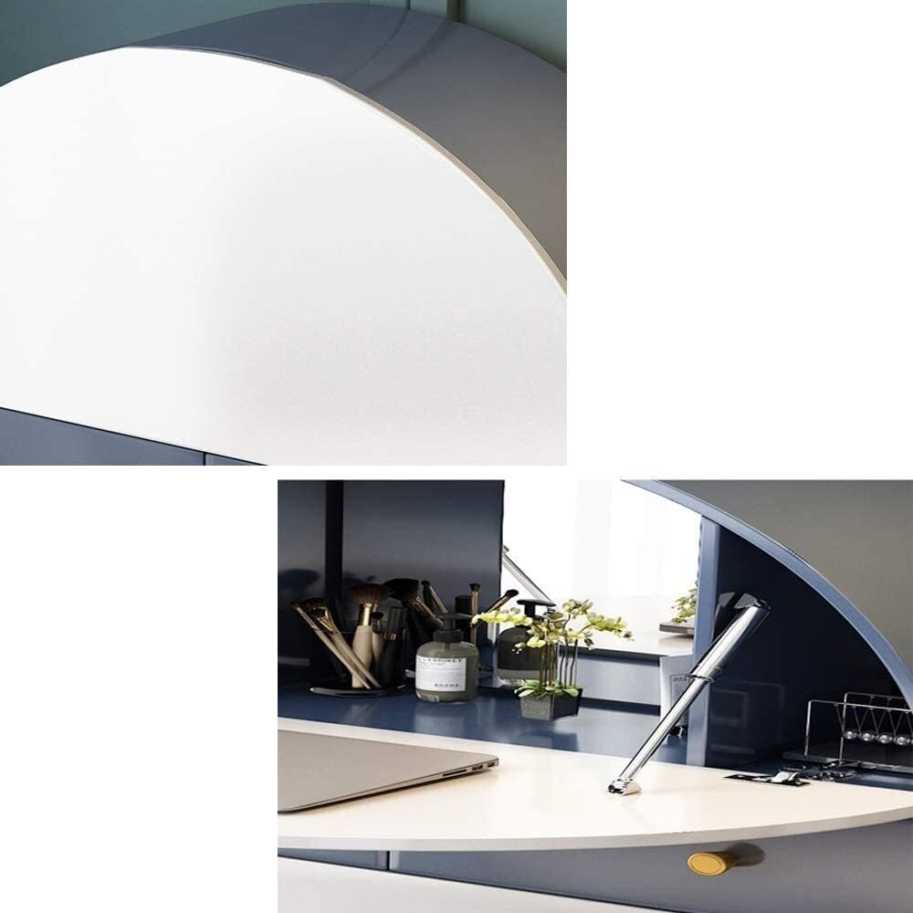 Nordic Modern Light Luxury Wall-Mounted Dressing Table Cubicle Round Storage Cabinet Integrated with Mirror Stool (Color : Style 2) (Style 2)