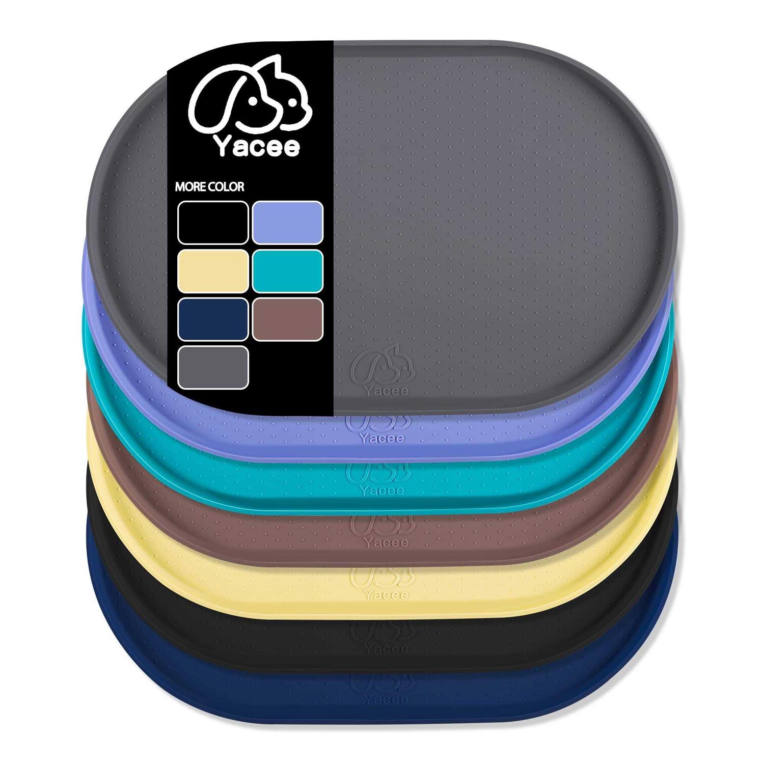 Yacee Silicone Dog Food Mat Waterproof, Easy clean in Dishwasher, Pet and cat Mats 05 Raised Edges - Pet Supplies online store