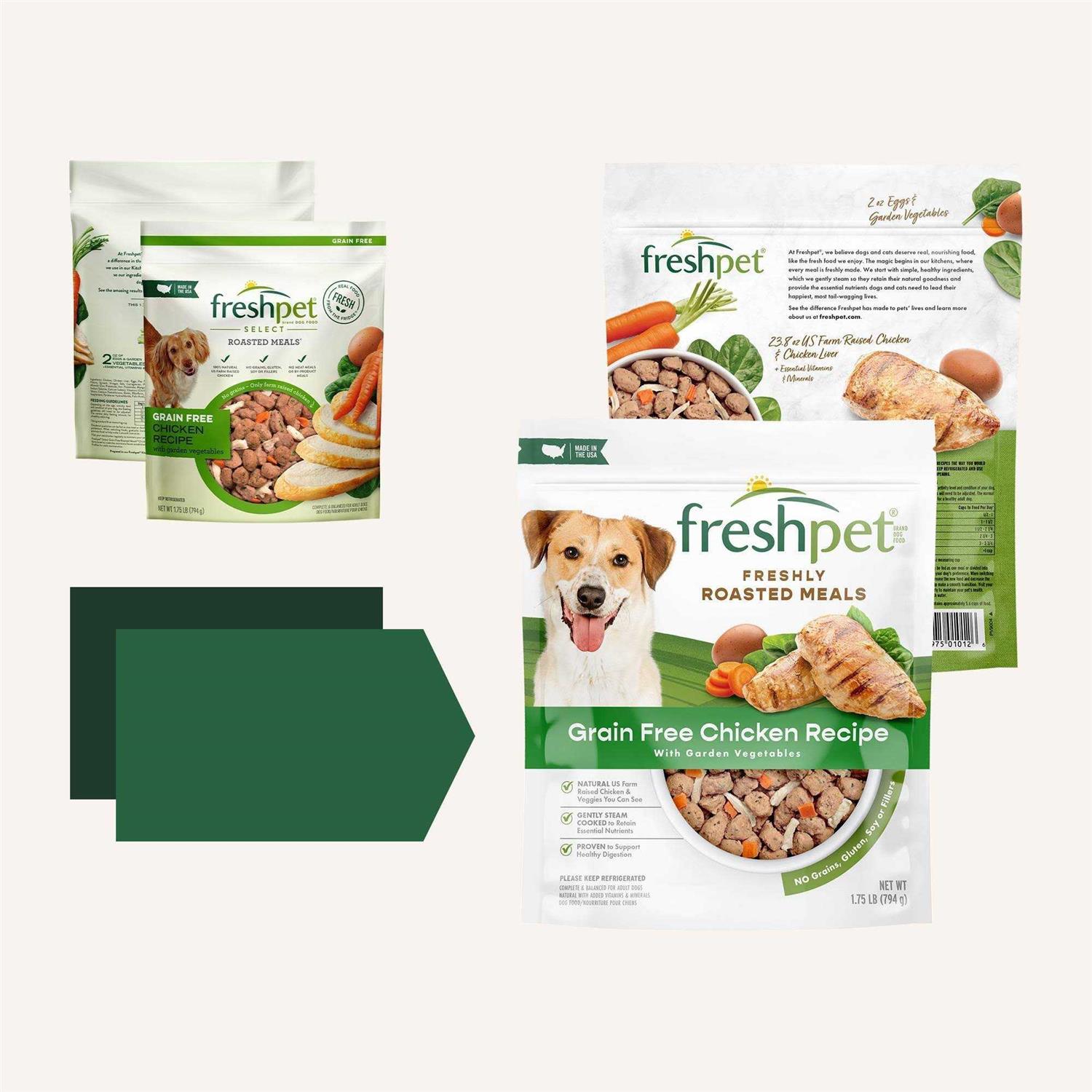 Freshpet Grain Free Chicken Recipe with Garden Vegetables Freshly Roasted Meals Dog Food - Pet Supplies online store