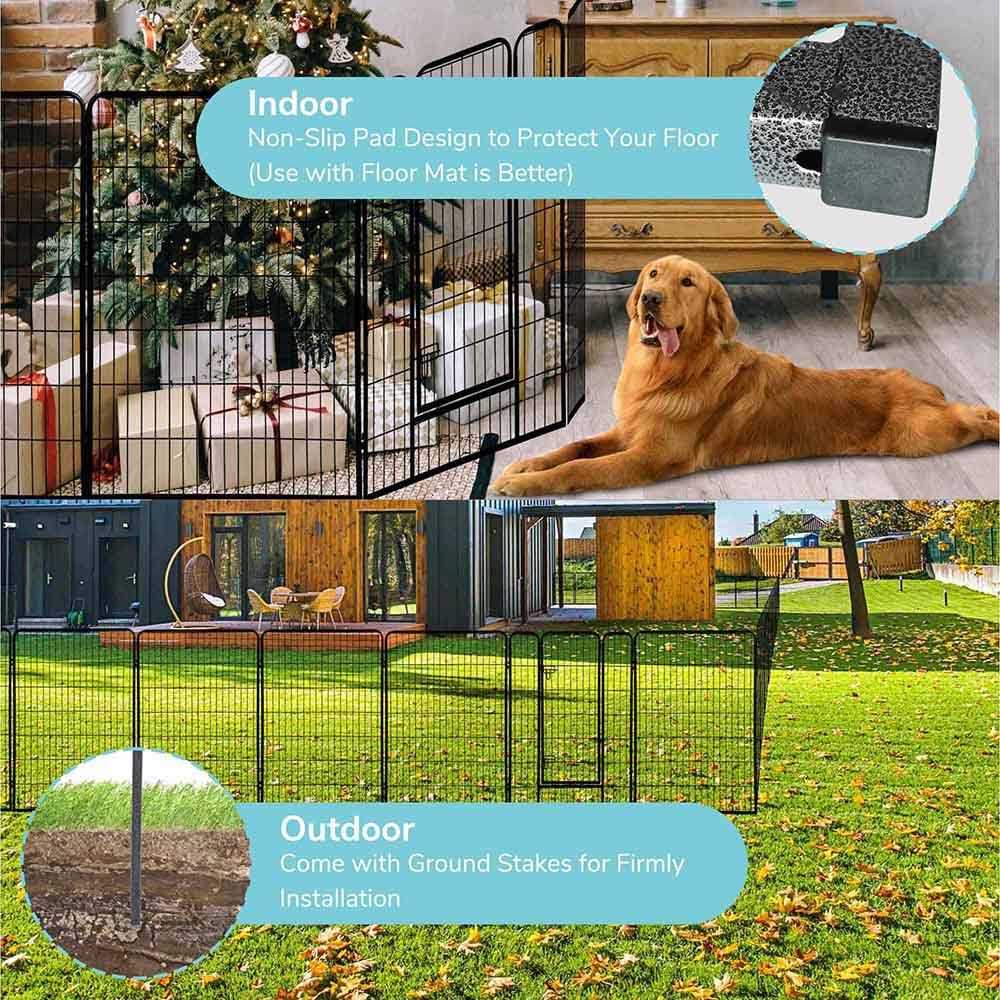 Yescom Pet Playpen Extra Large Dog Exercise Fence Panel Crate - Pet Supplies online store
