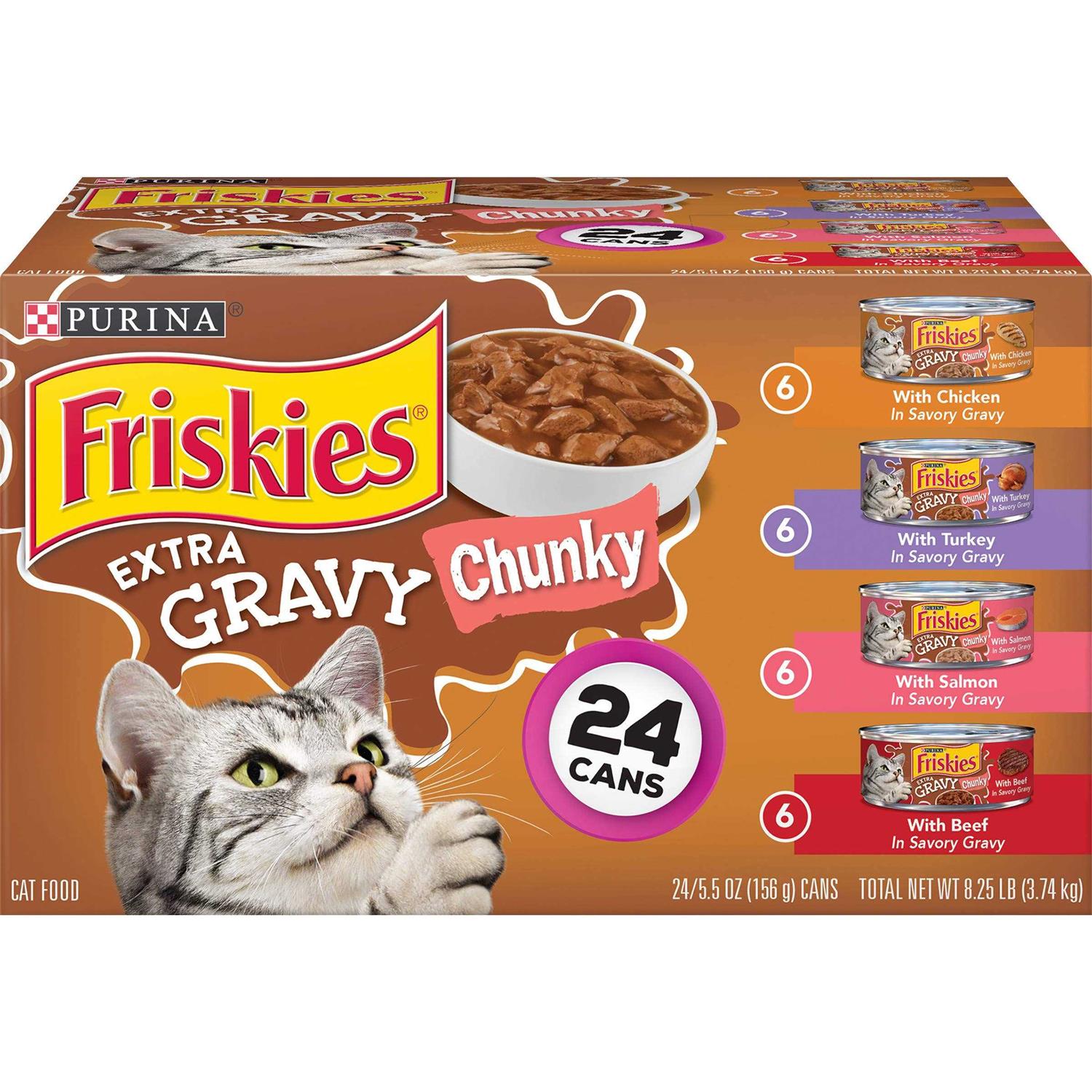 Purina Friskies Extra Gravy Chunky Wet Cat Food Variety Pack - Pet Supplies online store
