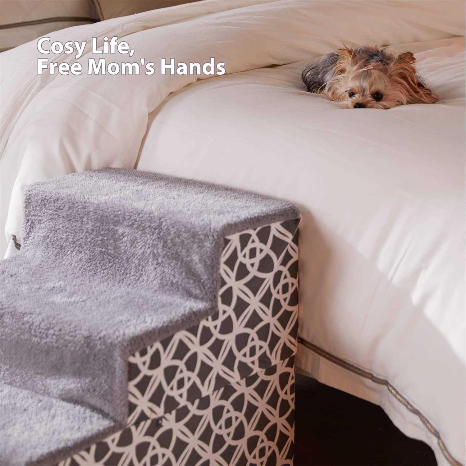 BFPETHOME Dog Stairs and Steps, for Small Medium Dogs and Cats, Pet Stairs and Dog Foam Steps for High Bed and Couch - Pet Supplies online store