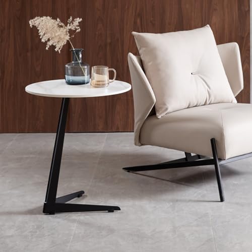 Small Modern Coffee Table, Round Center Tables Living Room, Modern Coffee Table for Home, Side End Table for Living Room, Bedroom, Office, Easy Assembly (Color : Black, Size : 40cm/16in)