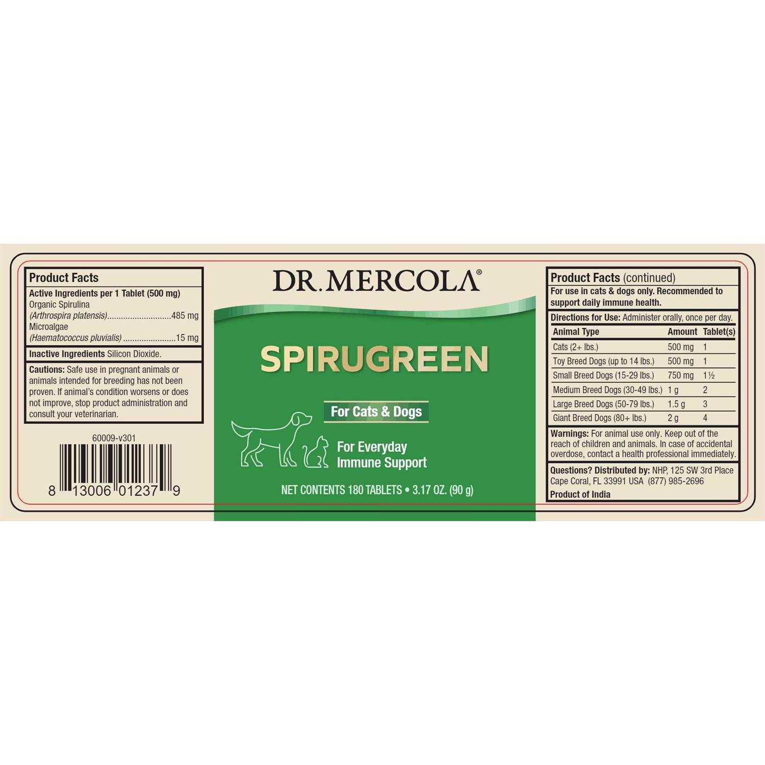 Dr. Mercola SpiruGreen for Cats & Dogs - Pet Supplies online store