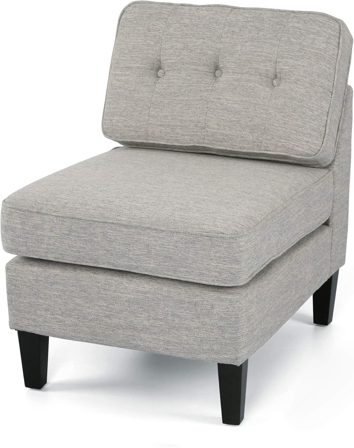 Christopher Knight Home Lillian Modern Fabric Slipper Chair, Light Gray, Dark Brown